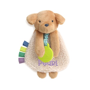 Personalized Puppy Toy & Baby Lovey Gift: Baby name security blanket, custom newborn lovie