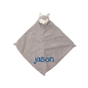 Personalized Angel Dear Husky Baby Lovey Gift: Unique baby name security blanket, Custom new born lovie