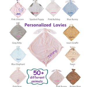 Personalized Angel Dear Baby Lovey: 50+ Minky Animal Security Blanket Blankie lovey