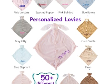 Personalized Angel Dear Baby Lovey: 50+ Minky Animal Security Blanket Blankie lovey