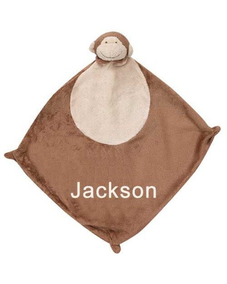 Angel Dear Brown Monkey Lovie Personalized Animal Blankie Etsy