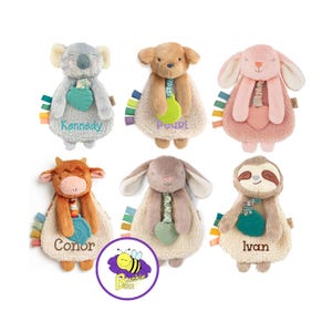 Personalized Toy & Baby Lovey Gifts: 6 unique baby name security blankets, custom newborn lovies; sherpa lovie