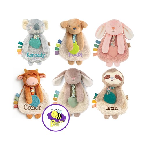 Doudou et jouet personnalisés pour bébé | Couverture personnalisée pour nouveau-né | Cadeau de naissance brodé | Cadeau pour le 1er anniversaire
