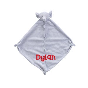 Personalized Angel Dear Gray Elephant Baby Lovey Gift: Unique baby name security blanket, Custom new born lovie