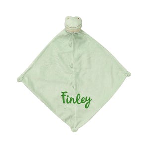Personalized Angel Dear Frog Baby Lovey Gift: Unique baby name security blanket, Custom new born lovie