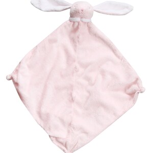Angel Dear pink bunny baby lovey, cashmere-soft fabric, lightweight and cozy design for newborns and toddlers. Lightweight and travel-friendly – perfect for diaper bags and strollers. Each lovie is carefully packaged and ready for gifting.
