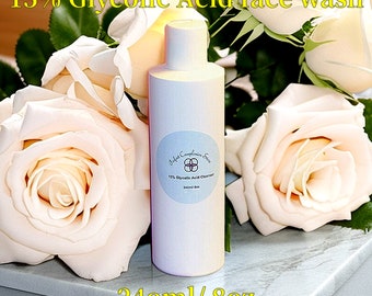 Set de gel limpiador y tónico facial con ácido glicólico al 15 % - Cuidado natural de la piel, 240 ml