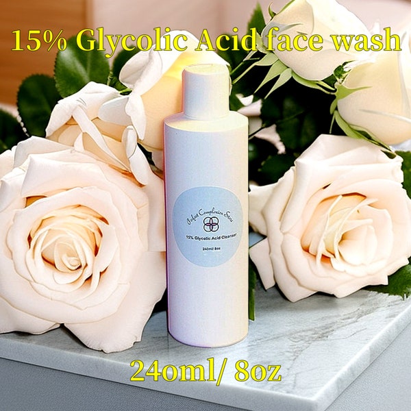 15% Glycolic Acid Face Wash Cleanser  &  Glycolic Acid Toner 8oz/240ml