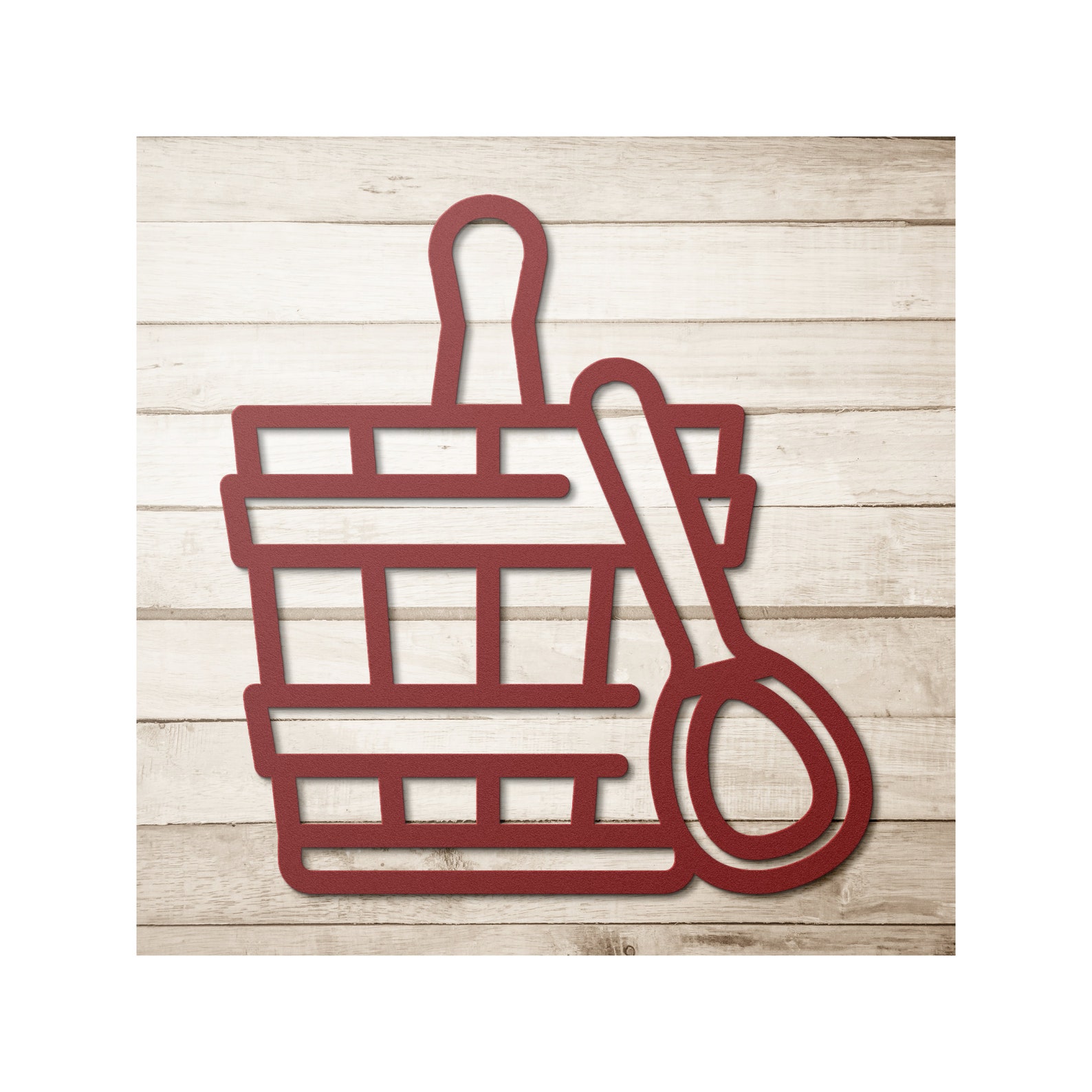 Sauna Bucket Metal Sign / SISU Sign / Finnish Sign / Sauna Sign / Sauna