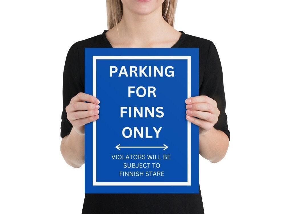 Finnish Parking Sign Poster thick Matte Paper / Finnish Gift / Finland