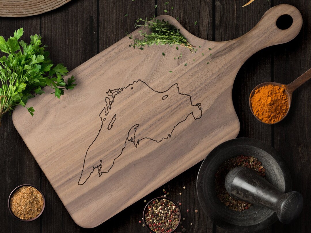 Lake Superior Wood Paddle Cutting Board / Lake Superior Cutting Board / Lake Superior Gift