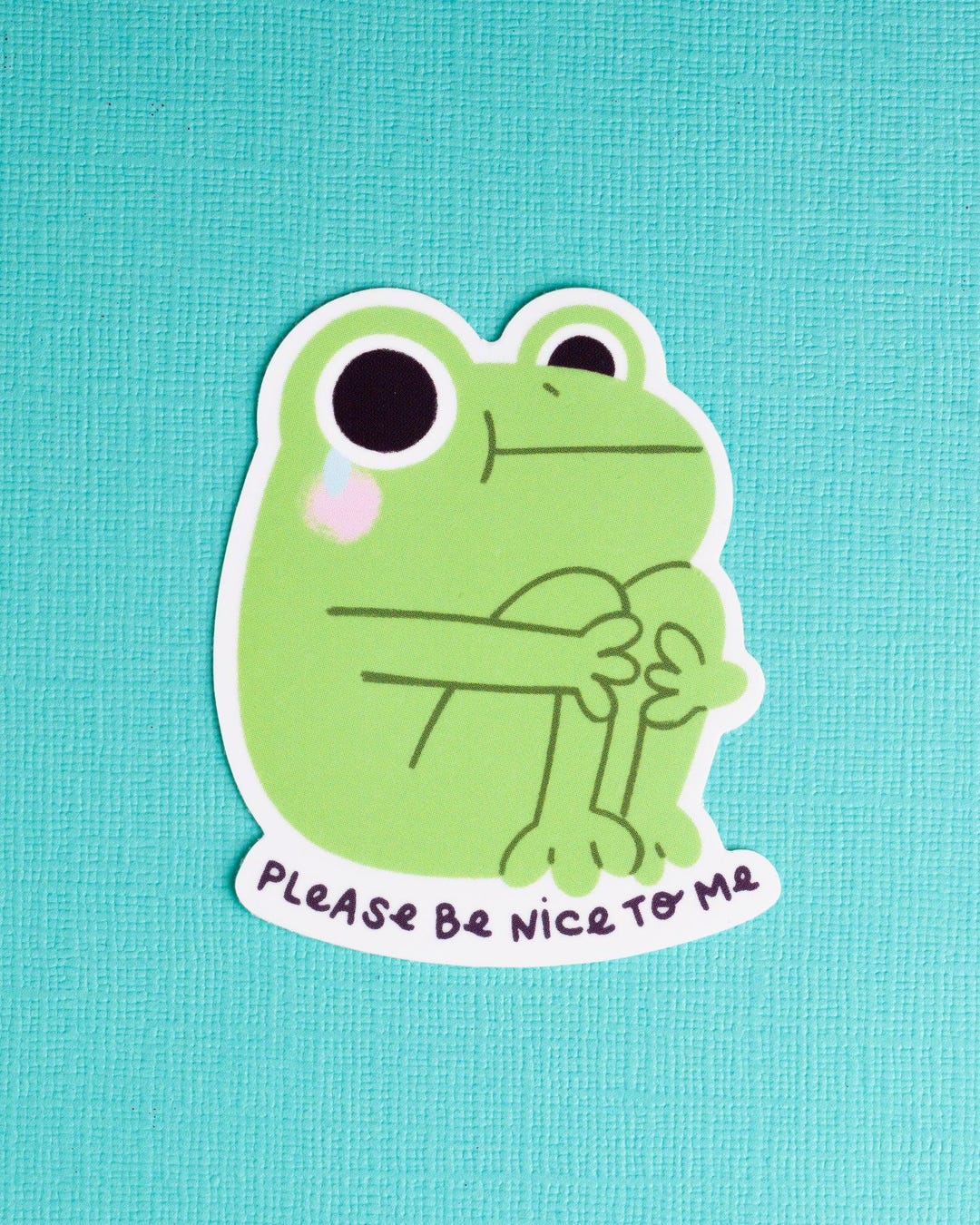 Frog Be Nice to Me Sticker - Waterproof Vinyl Cute Silly Funny ...