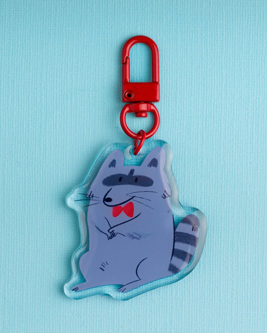Pvc Raccoon Keychain Polite Raccoon Acrylic Keychain - Etsy