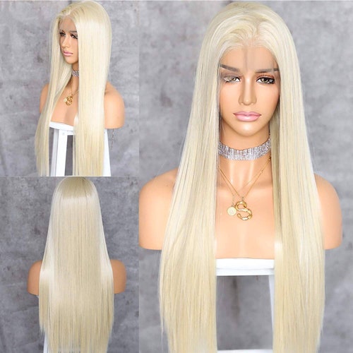 Bleach Blonde Beauty Wavy Lace Front Wig Etsy