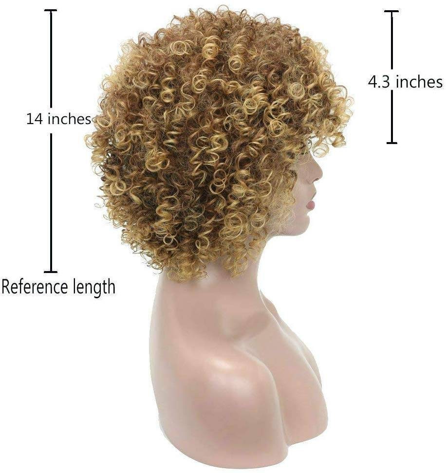 Blonde Brown Mixed// Kinky Curly Wig// Exquisite Black Short Etsy