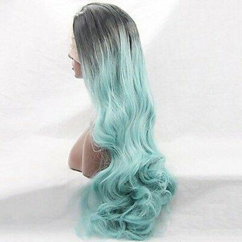 Ombre Mint Green Lace Front Wig Etsy