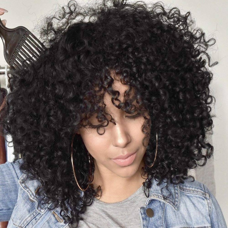 Black/ Kinky Curly Wig/wi Exquisite Black Short Kinky Curly/ - Etsy