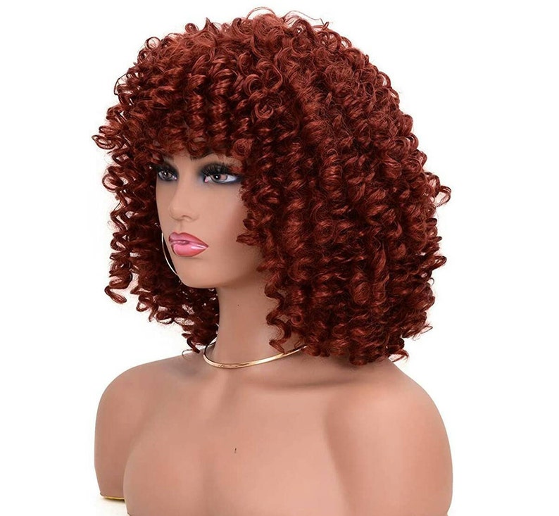 Copper Red Wigs For Women Wig Bangs Big Curly Wigs Long Etsy