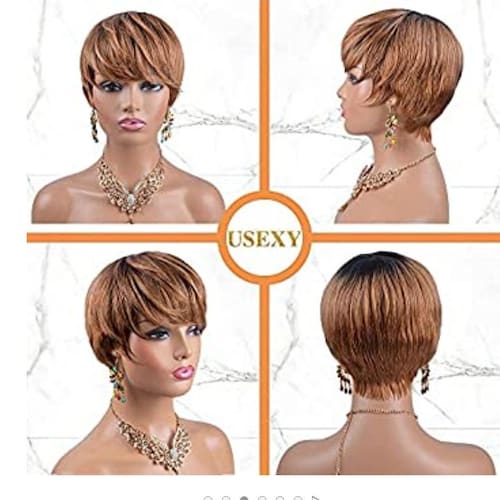 Ombre Short Beauty Pixie shops Cut Wig
