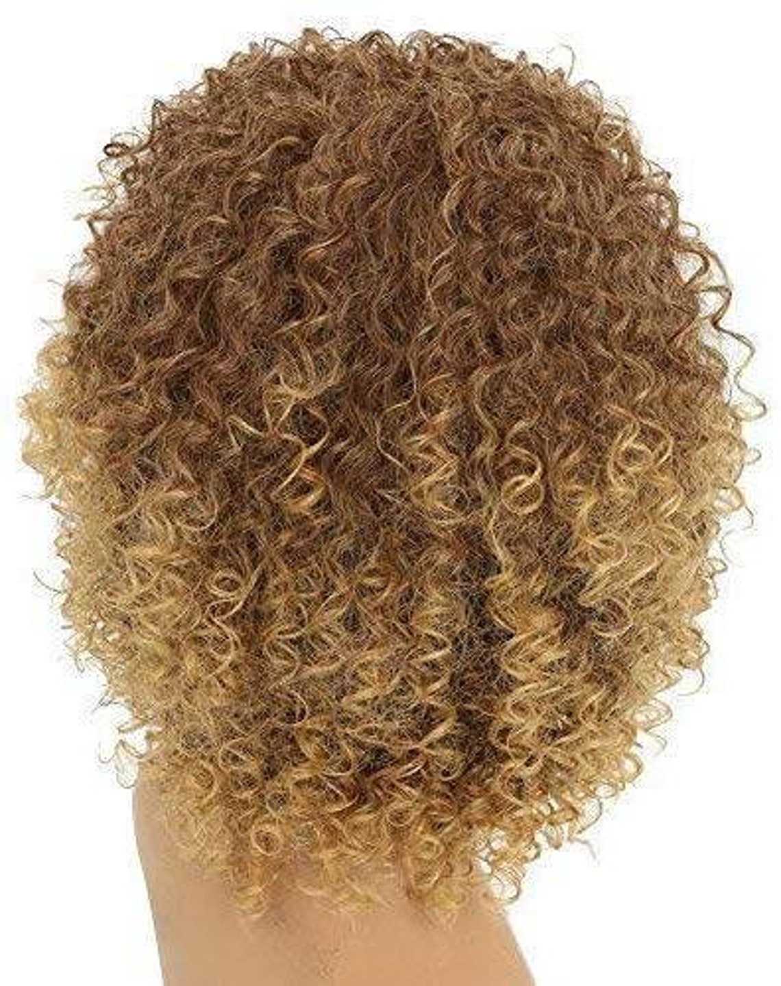 Blonde Brown Mixed// Kinky Curly Wig// Exquisite Black Short Etsy
