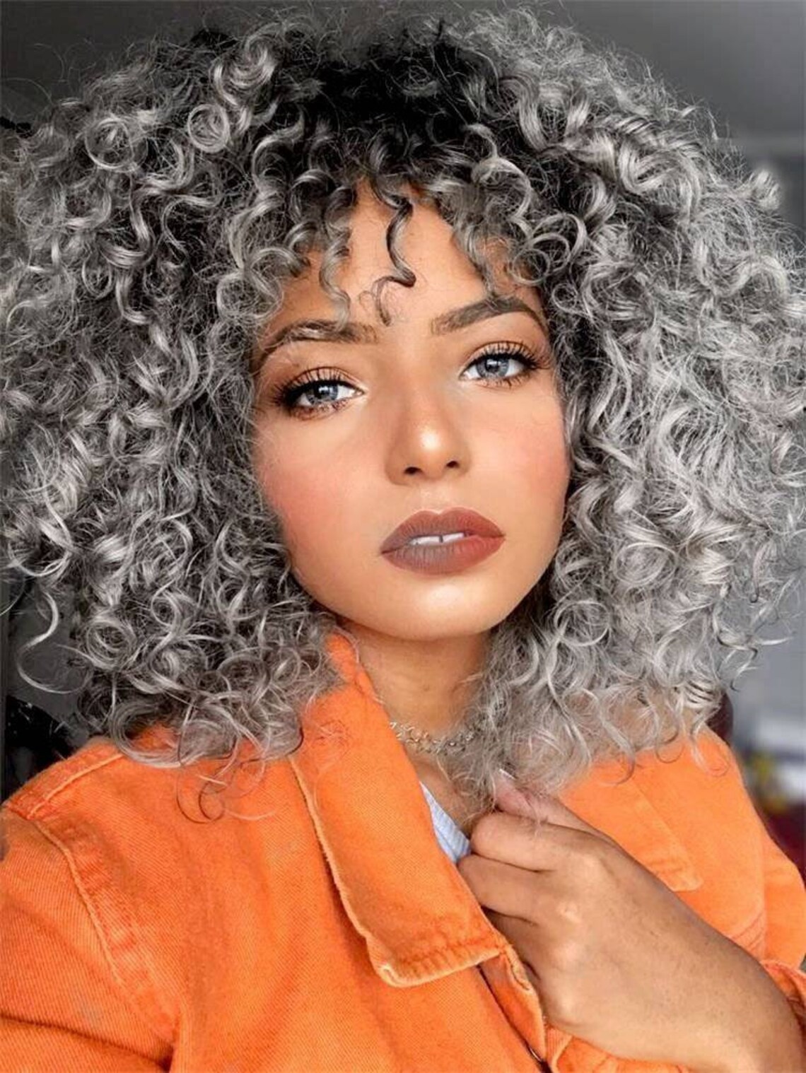 Salt and Pepper Gray/ Kinky Curly Wig/Wi Exquisite Black Short Etsy
