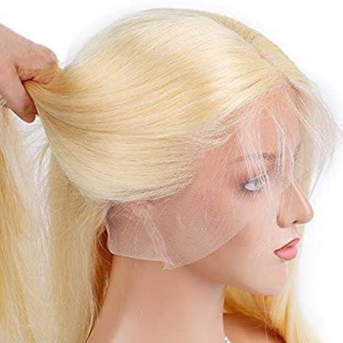 Blonde Human Hair Full Lace Wig 2022 Inches Part Anywhere Etsy