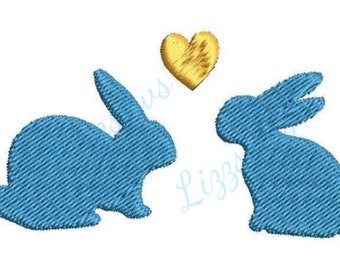 Easter bunnies embroidery design