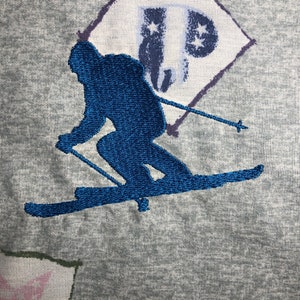 Skier shadow embroidery design image 2