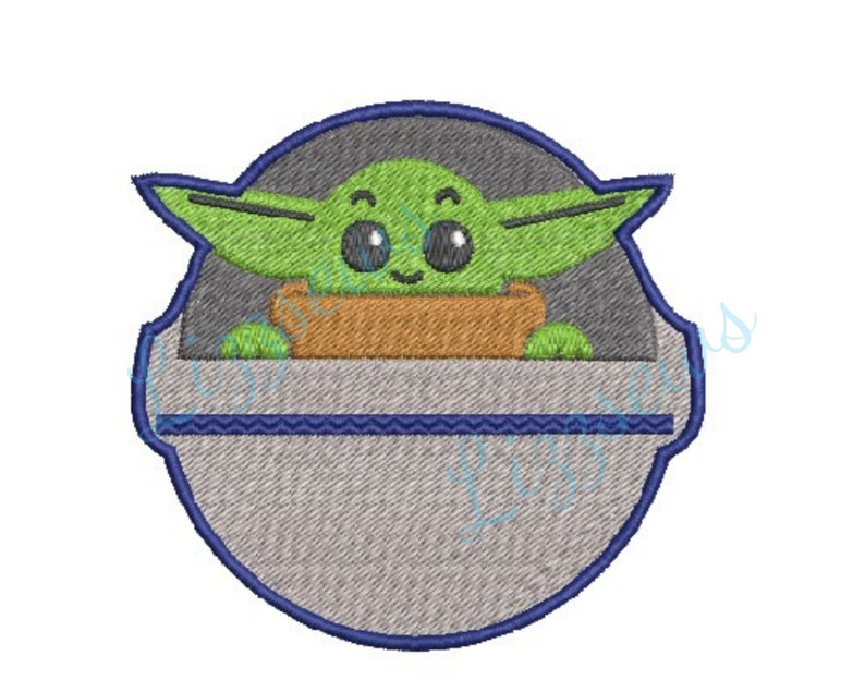 Baby Yoda in Carrier Pod Embroidery Design Etsy