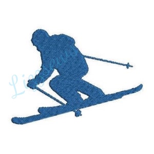 Skier shadow embroidery design image 1