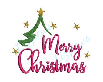 Merry Christmas embroidery design