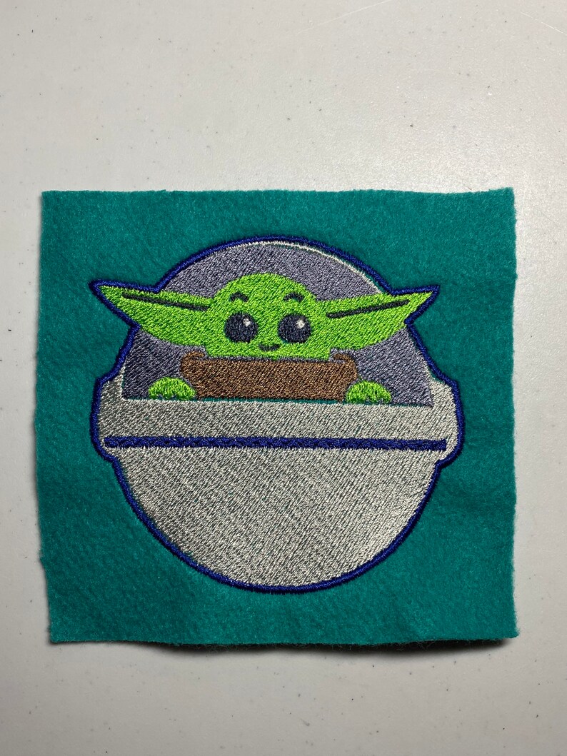 Baby Yoda in Carrier Pod Embroidery Design Etsy