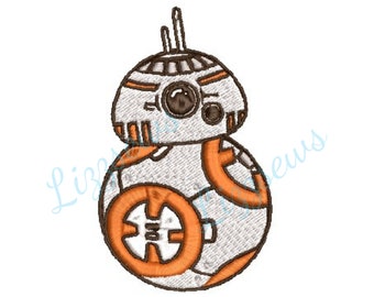 Puede incluir: Un robot de dibujos animados blanco y naranja con un cuerpo redondo y una cabeza en forma de cúpula. El robot tiene un ojo grande y redondo y un ojo pequeño y redondo.