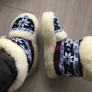 Warme huisschoenen Wollen pantoffels van schapenvacht Comfortabele winterpantoffels boven de enkellaars pantoffels