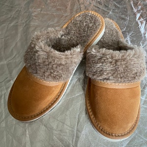 Natural Leather Sheepskin Slippers Suede Soft Fur Comfy Warm Indoor Home Working Gift Different Colours All Sizes