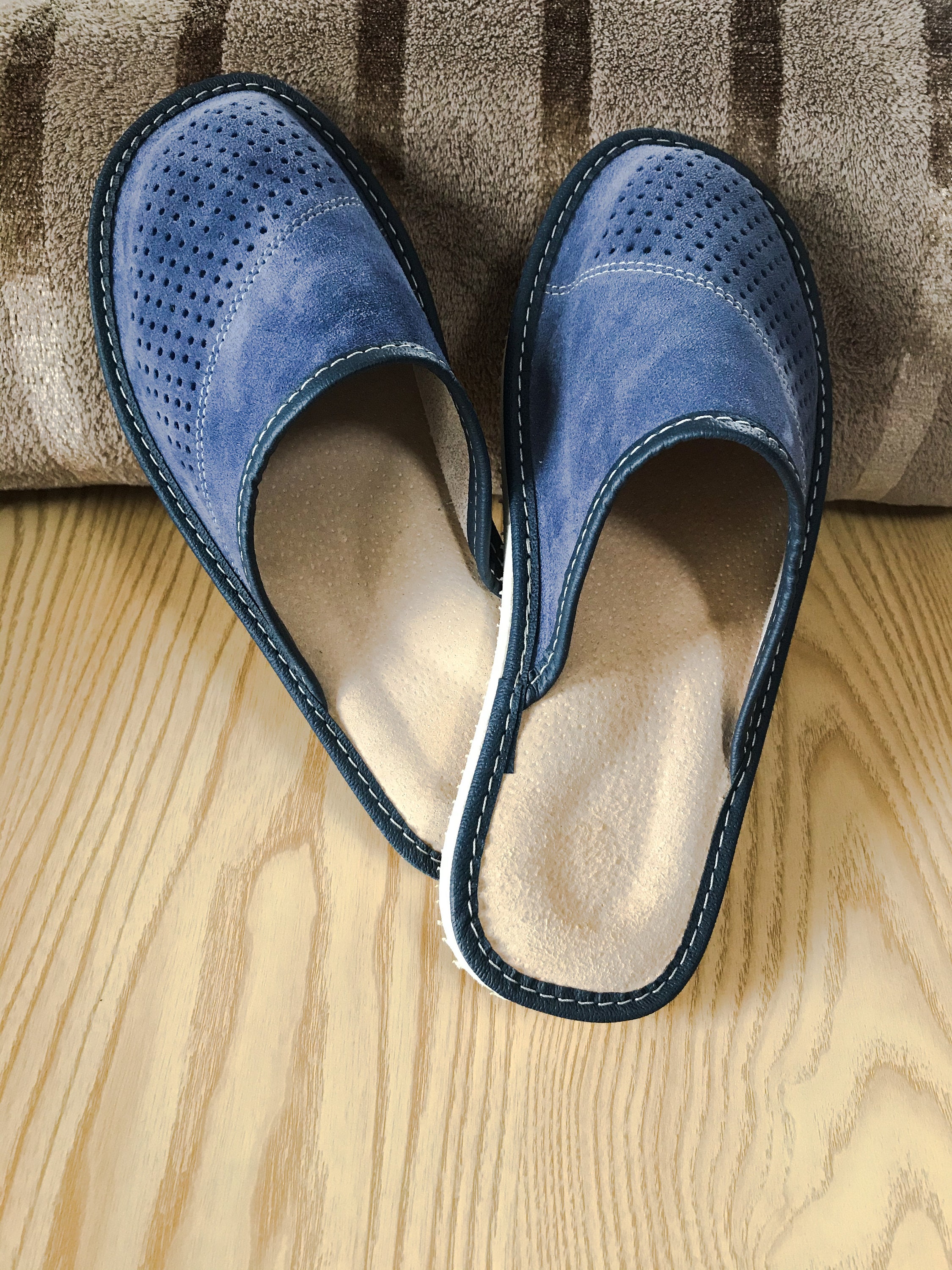 Buy Handmade Men s Leather Slippers Shoes Sandals Flip Flops