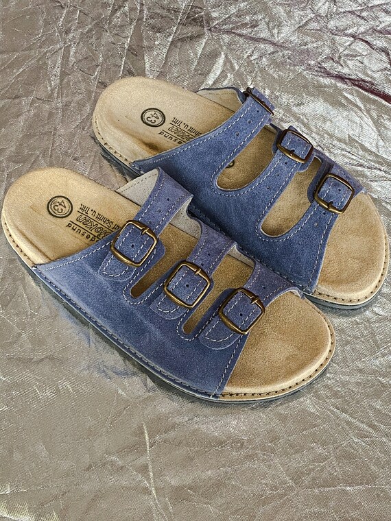 Blue suede shoes flip flops hotsell