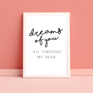 Led Zeppelin &quot;Dreams of You All Through My Head&quot; Poster, Download Digital Print, Printable Sign
