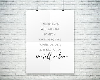 Perfect Ed Sheeran Song Lyrics Art Printable 8x10 (Instant Download) - Etsy