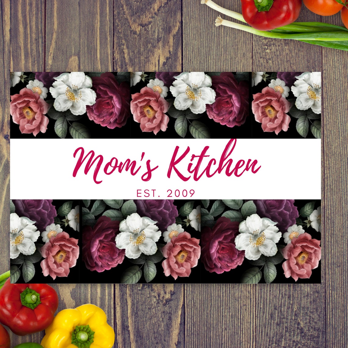 Personalized Glass Cutting Board for Mom's Kitchen Etsy