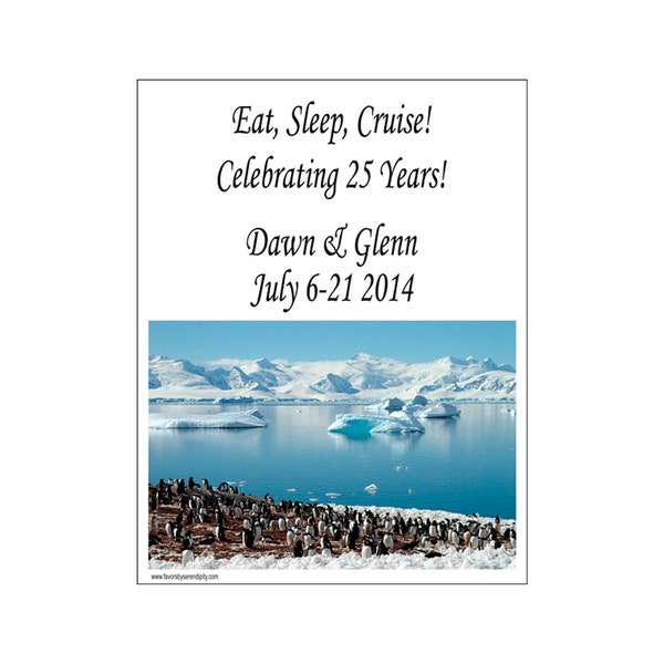 Personalized Cruise Cabin Door Magnet for Princess, Royal Caribbean, Carnival, Norwegian, Holland America "Antarctica" Design