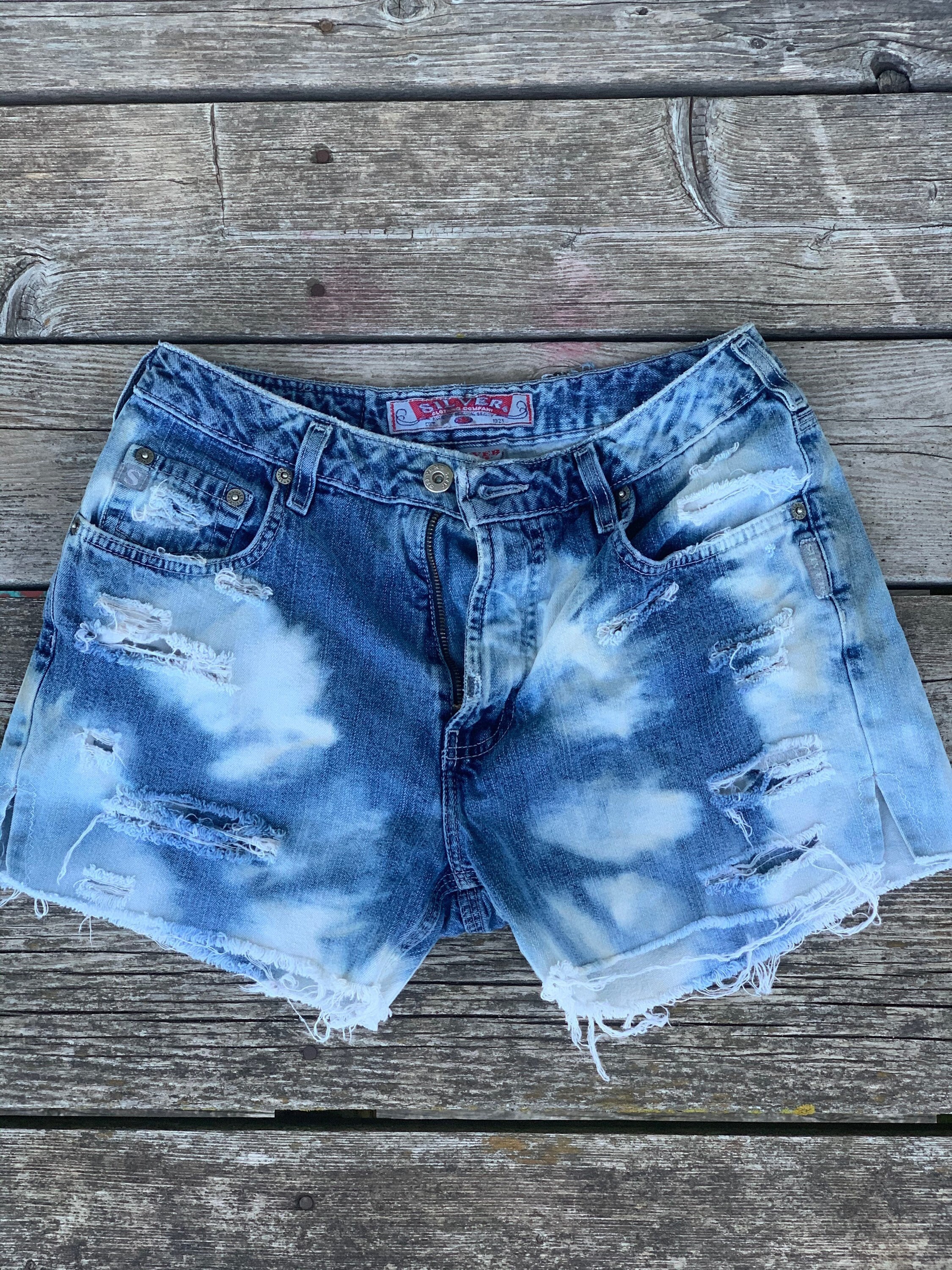 Restyled Silver Denim Jeans Size 8 