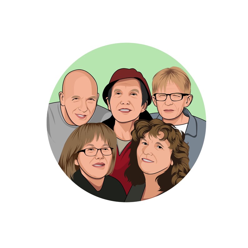 Custom Avatar Family and Couples Cartoon Portrait, Bighead, Caricature, Podcast Cartoon for Sticker, Gift and Profesional Picture Profile image 1