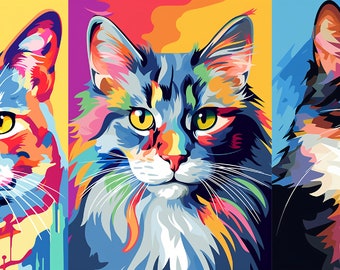 Custom Pet Portrait: Colorful Pop Art (Digital File)
