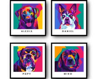 Custom Abstract Pet Pop Art Portrait: Digital File