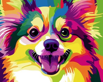 Custom Colorful Pet Pop Art Portrait: Personalized Digital WPAP Art