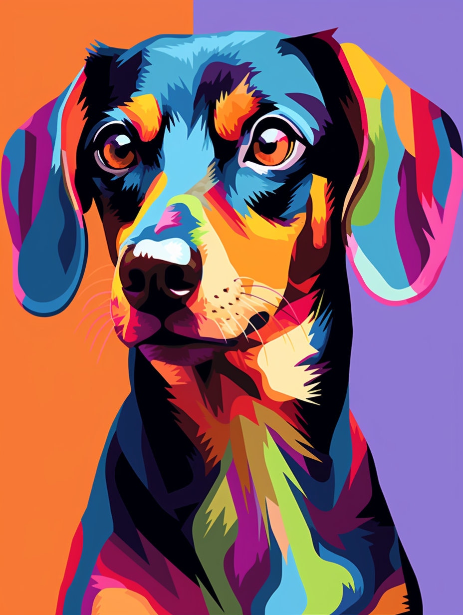 Personalize Custom Personalized Colorful Pet Pop Art Portrait