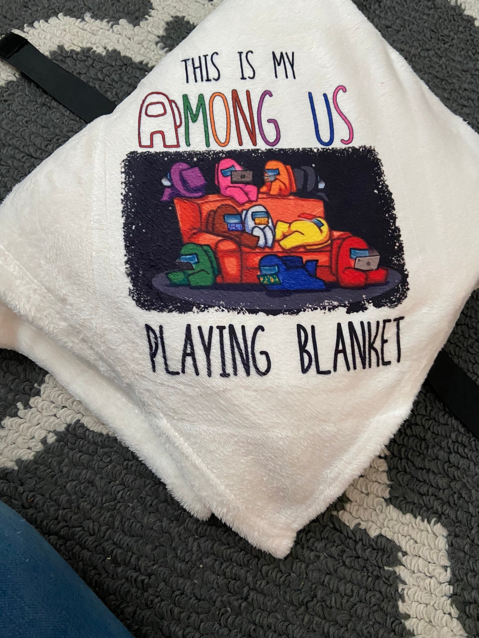 Among us plush blanket throw Etsy