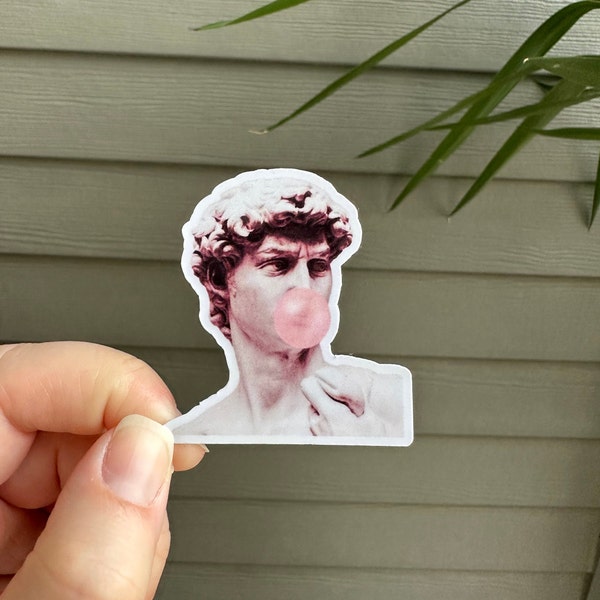 Marble Statue with Bubble Gum Vinyl Sticker