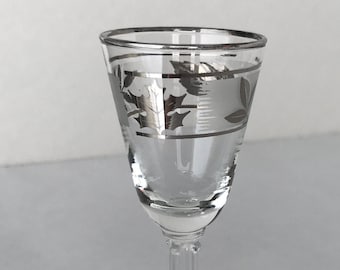 Retro Libbey Glas Bedrijf Hartelijke Bril in Silver Leaf Set van 4